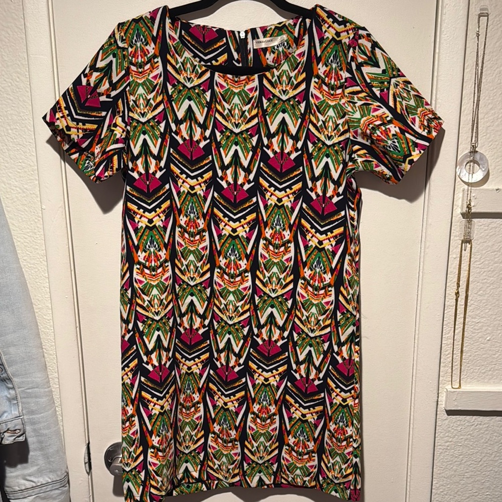 Colorful Geometric Pattern Dress